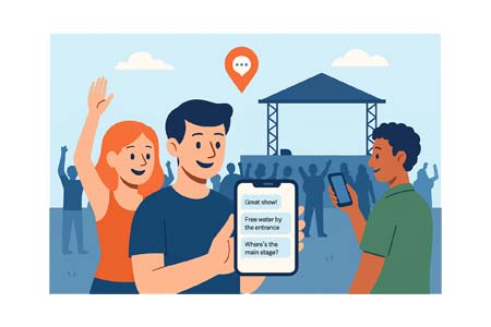 Festival with local chat overlay