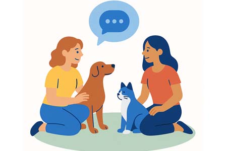 Dog owners meet at park