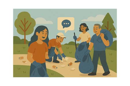 Volunteers cleaning park