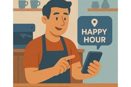 Café owner posts happy hour